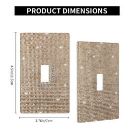 Champagne Gold Shiny Rhinestones Wall Plates Bling 1 Gang Toggle Glitter Light Switch Cover Sparkly Electric Receptacle for Women Girls Bedroom Bathroom Kitchen Home Decor