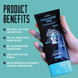 Base Labs Tattoo Aftercare Cream | 3 in 1 Cream | Moisturizer, SPF and Bump Reduction | For Post-Tattoo Care | 6 oz