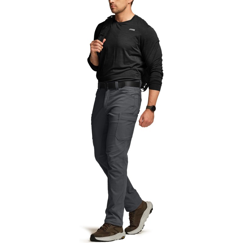 CQR Men's Cool Flex Tactical Pants, Water Resistant Lightweight Stretch