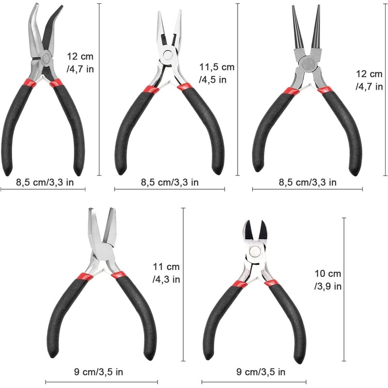 Jewelry Pliers 5 Pcs Wire Cutters for Jewelry Making Crafts