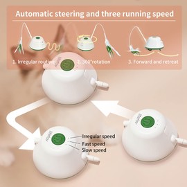 Cat Toys, Cat Toys for Indoor Cats Interactive with LED Light Auto & 3 Feathers 360° Rotating Moving Kitten Toys 3 Modes Adjustable Exercise Speed Interactive Playing Toy for Kitten or Cat