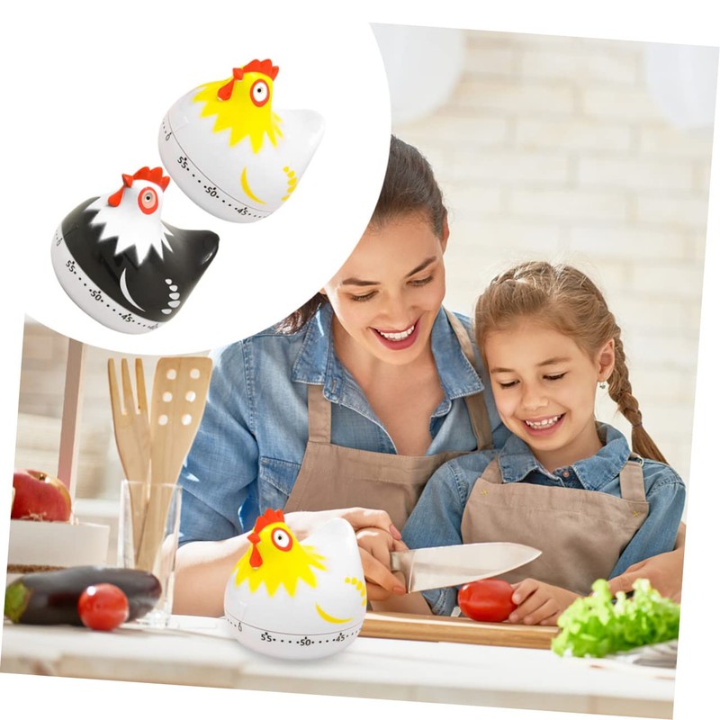 iplusmile 2pcs Cartoon Hen Timer for Cooking and Baking Mechanical