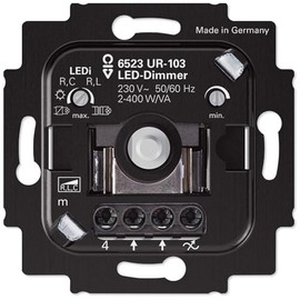 Busch Jäger Flush Mounted up Twist Dimmer 6523 UR-103 Universal and Led Retrofit,Very Low Mounting Depth, Adjustable Mindesthelligkeit