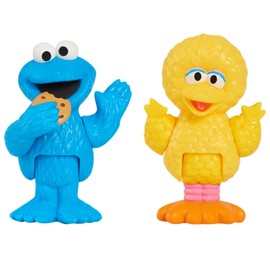 Sesame Street Neighborhood Friends Poseable figurines 2 Pack 7.5 cm tall (Cookie Monster & Big Bird)