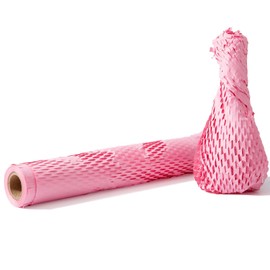 Pink Packaging Paper 12'' x 33' Honeycomb Cushioning Wrap Perforated for Gift Wrap Filler Art Crafts DIY Birthday Wedding Baby Shower