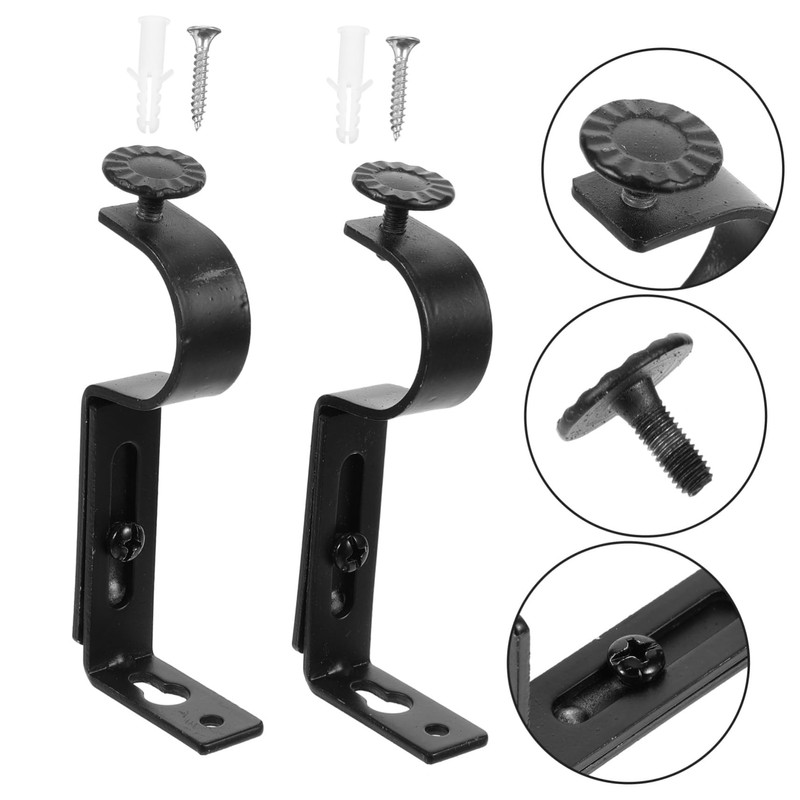 TEHAUX 2pcs Curtain Installation Code Set Curtain Rod Bracket Attachment
