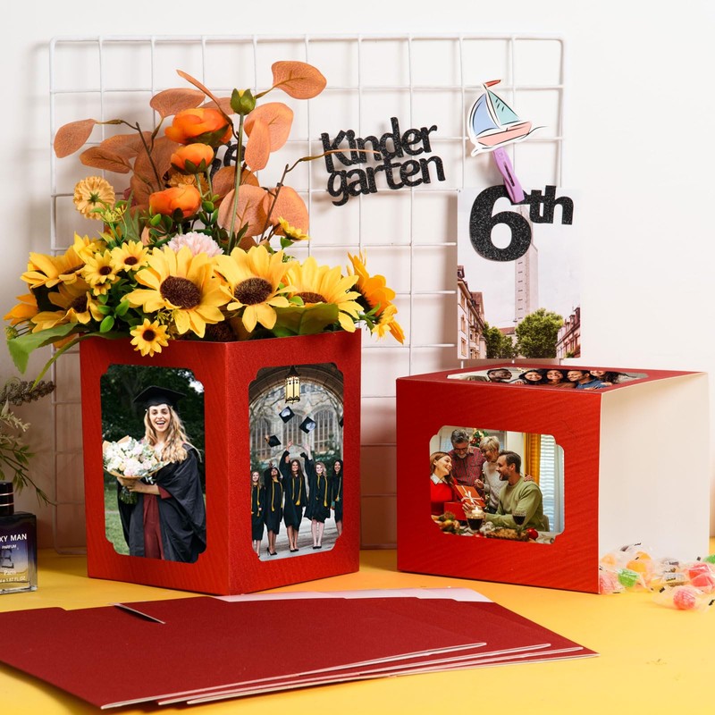 FOBSME 6 PCS Graduation Picture Box Centerpieces for Table 6/7