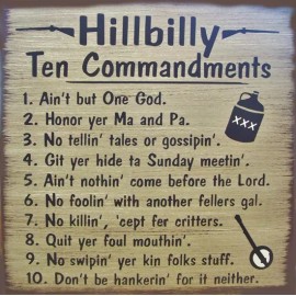 Southern Home Signs Hillbilly 10 Commandments Primitive Country Canvas Sign Home Decor