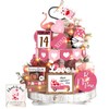 Pickmesh 21 Pcs Valentine's Day Tiered Tray Decor Set Wood