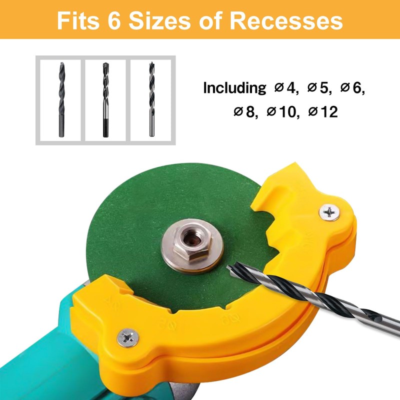 Drill Bit Sharpener, 2pcs Drill Bit Grinding Attachment with Gloves,