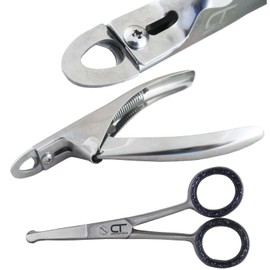 Dog Cat Pets Nails Clippers and Grooming Scissors – Semi Circular Claw Trimmers and Round tip Safety Hair Cutting Scissors