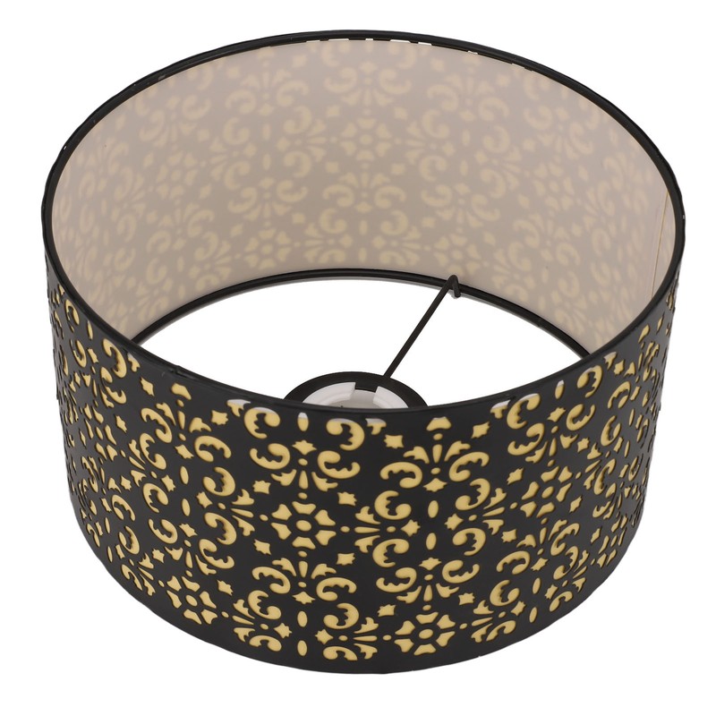 Metal Barrel Lampshade Hollow Exquisite Wrought Iron Lamp Shade with