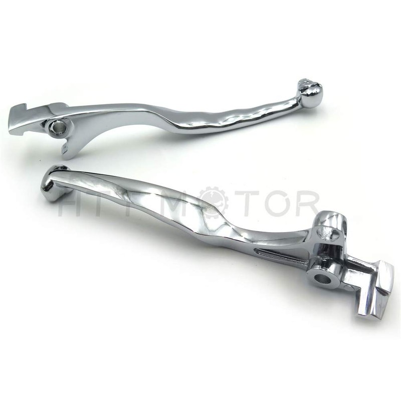 HTTMT MT241-010- Chrome Brake Clutch Skull Hand Levers Compatible with