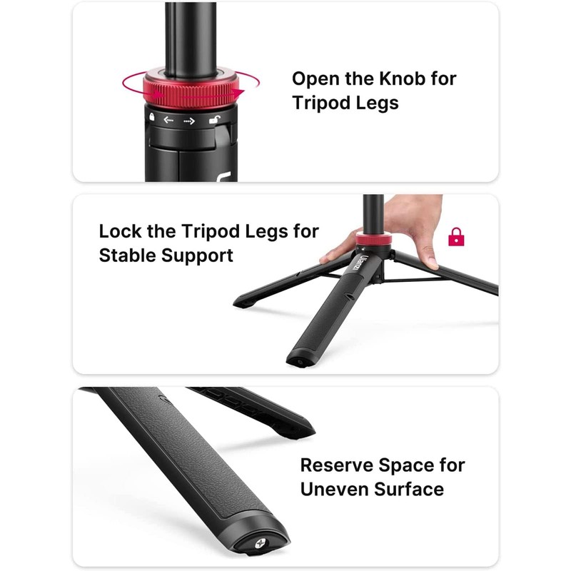 55" Selfie Stick Tripod for Gopro, ULANZI Go Quick II
