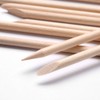 Borogo 100 Pcs Orange Wood Nail Sticks Double Sided Multi