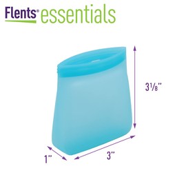Flents Essential Silicone Pouch, Multi-Purpose Travel-Sized Container, Washable and Reusable, Clear, BPA Free, TSA Approved, 2-Pack