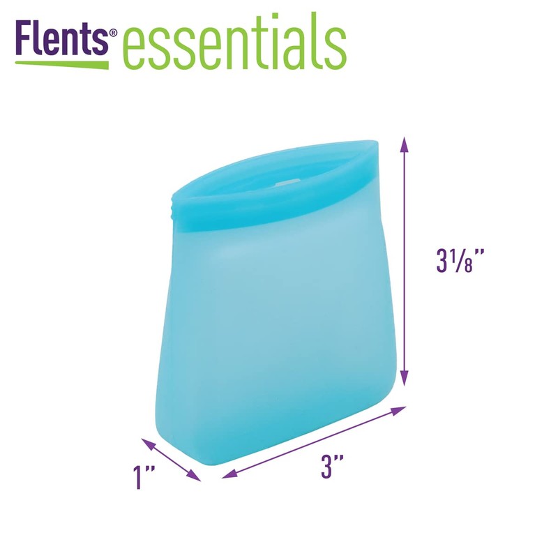Flents Essential Silicone Pouch, Multi-Purpose Travel-Sized Container, Washable and Reusable,