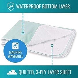 DMI Waterproof Sheet to be Used as a Bed Pad, Bed Liner, Mattress Protector, Pee