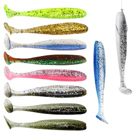 Keboyoe Set of 110 Rubber Fish Set Perch Rubber Bait Bass Fishing Bait Rubber Fish Zander 7 cm Soft Artificial Bait Rubber Fish for Pike Perch Trout
