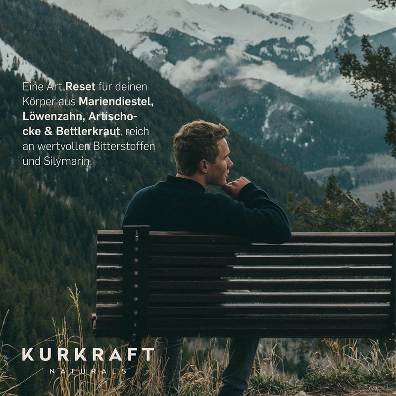 Kurkraft Milk Thistle, Artichoke, Dandelion, Desmodium, TÜV Laboratory Tested, 120