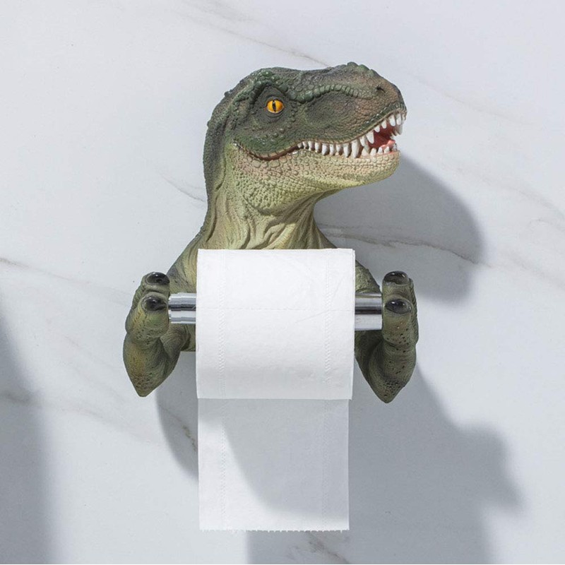 FUYU 3D Dinosaur Holding Roll of Toilet Tissue Wall Mounted
