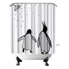FuShvre Black and White Animal Shower Curtain Abstract Silhouette Penguin
