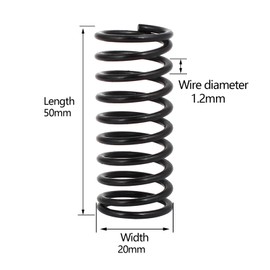 MACHSWON Compression Spring for Home, Machinery, Industrial, Screen Doors, Lawn Mowers, Spring Steel Compressed Spring 20mm OD 1.2mm Wire Size 50mm Free Length, 20pcs