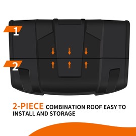 CUSAUTV 2-Piece Combination Hard Top Roof Cover Compatible with Polaris Ranger XP 900/1000/ XP 1000/570 3-Seat 2013-2023 Sport Roof Exterior Accessories Replace OEM #2882911 (2PCS)