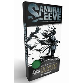 JINSELF SMRI-3 Green Samurai Sleeve 3 (Thin Embossed / Black Back), Color Card Sleeve, Card Game Sleeve, Character Trading Card, 2.6 x 3.6 inches (66 x 91 mm)