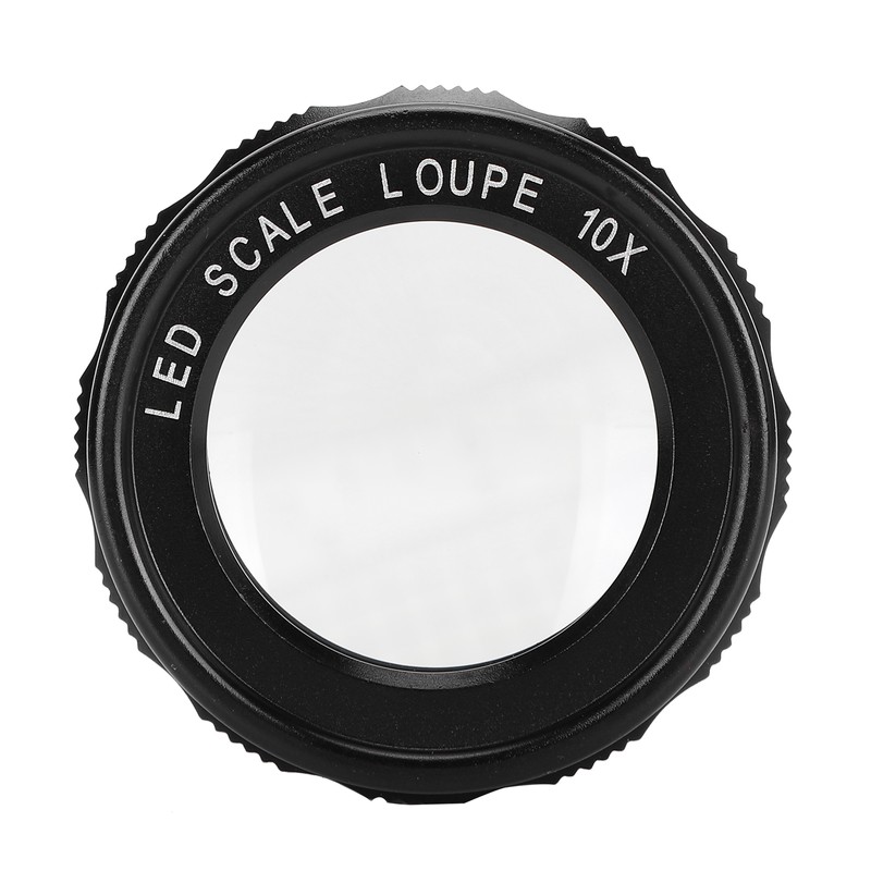 8LED 10X Magnifier Loupe with Scale High Definition Adjustable Magnifying