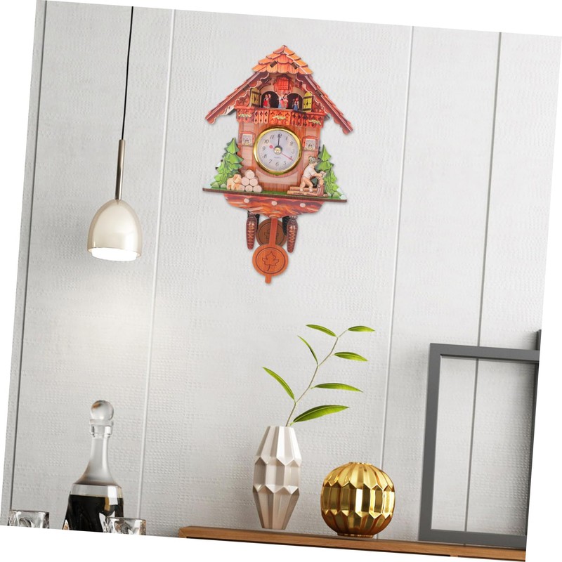 Alipis Wooden Wall Clock Classic Cuckoo Clock Silent Sweep for