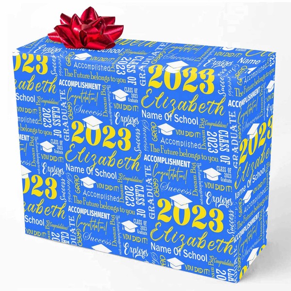 Custom Gift Wrapping Paper for Graduation, Congratulations Grad 2023 Success