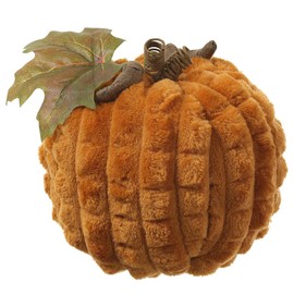 SilksAreForever 3.94" Hx4.7 W Artificial Velvet Pumpkin -Rust/Orange (Pack of 6)