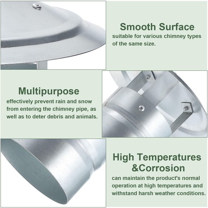YOKIVE 1 Pcs 5-Inch Round Chimney Cap, Galvanized Iron Cone