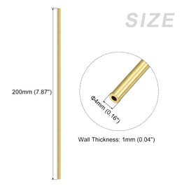 METALLIXITY Brass Pipe 4 mm OD x 1 mm Wall D x 200 mm L Straight Hoses for Household Appliances Machines DIY Handmade Pack of 2