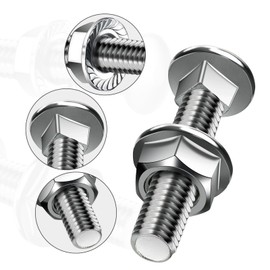 SWTYExt M6 Coach Bolts 25 Pcs Carriage Bolts M6x50mm Coach Bolt with Flange Hexagon Nuts DIN 6923 for Industrial Machinery Construction Home Decoration