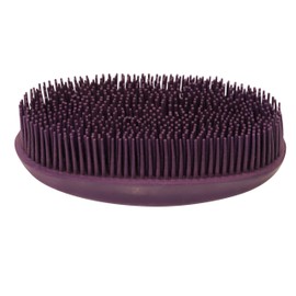 Grewal Equestrian Oval Face Grooming & Bathing Curry Brush for Horses, Dogs, Cats, & Other Pets - Very Soft Bristles (Purple)