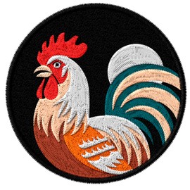 Rooster Patch Embroidered Iron on Patches for Clothes Backpacks Bags Jeans Jackets Size 3" ID45095