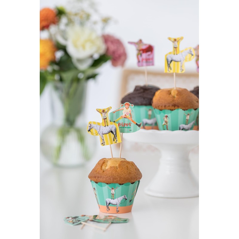 Pippi Longstocking Cupcake Banderoles Pack of 12 // Pippi Longstocking