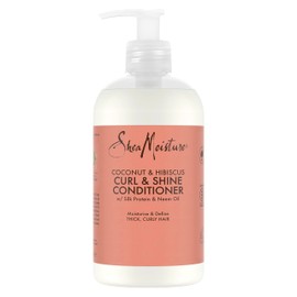 SheaMoisture Coconut & Hibiscus Curl & Shine Conditioner no silicones or sulphates for thick, curly hair 384 ml