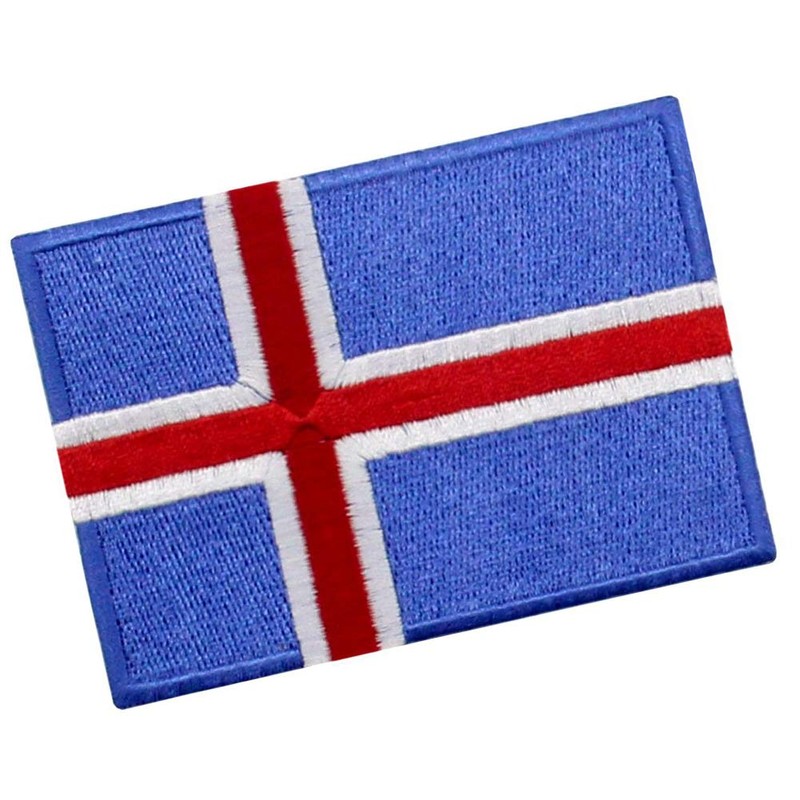 Iceland Flag Embroidered Iron On Sew On Patch