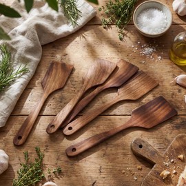 Sieral 20 Pcs Wooden Spatulas Bulk, 11 Inches Natural Acacia Wooden Spatulas with Comfortable Handle, Hard Texture Utensils for Cooking Frying Baking Kitchen Wedding Gifts