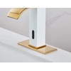 Automatic Touchless Faucet Bathroom White& Gold Waterfall Electronic Motion Sensor
