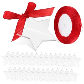 Operitacx Schlüsselanhänger Sternform 5cm DIY Schlüsselketten Mit Rotem Band Schlüsseldekoration Für Taschen Und
