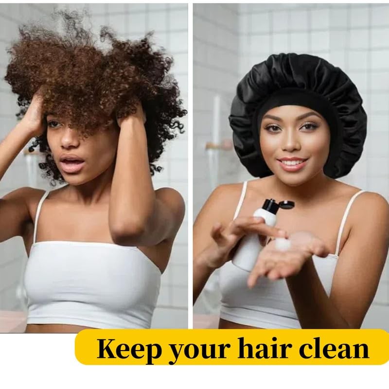 Mcoser Pink Silk Sleep Bonnets for Women,Adjustable Hair Cap for