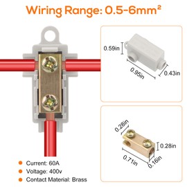 Linkstyle 10PCS 10 AWG Gauge T-Type Wire Connector Nut Kit, 60A Quick Wiring Connection Terminal, Splicing Quick Wiring Connection Terminal