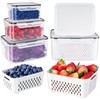 Freshmage Fruit Storage Containers with Removable Colander - 4 Pack