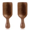 BOXOB 2pcs Mini Acacia Wood Coffee Spoons, Multipurpose Tablespoon Scoops
