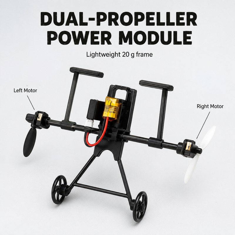2.4GHz DIY RC Paper Airplane Power Kit with Dual Propellers