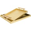 MACVAD Set of 2 Modern Elegant Large Wood Serving Tray,